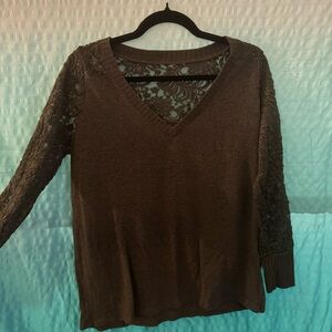 Torrid - lace long sleeve shirt - hunter green - size 0 (L / 12)